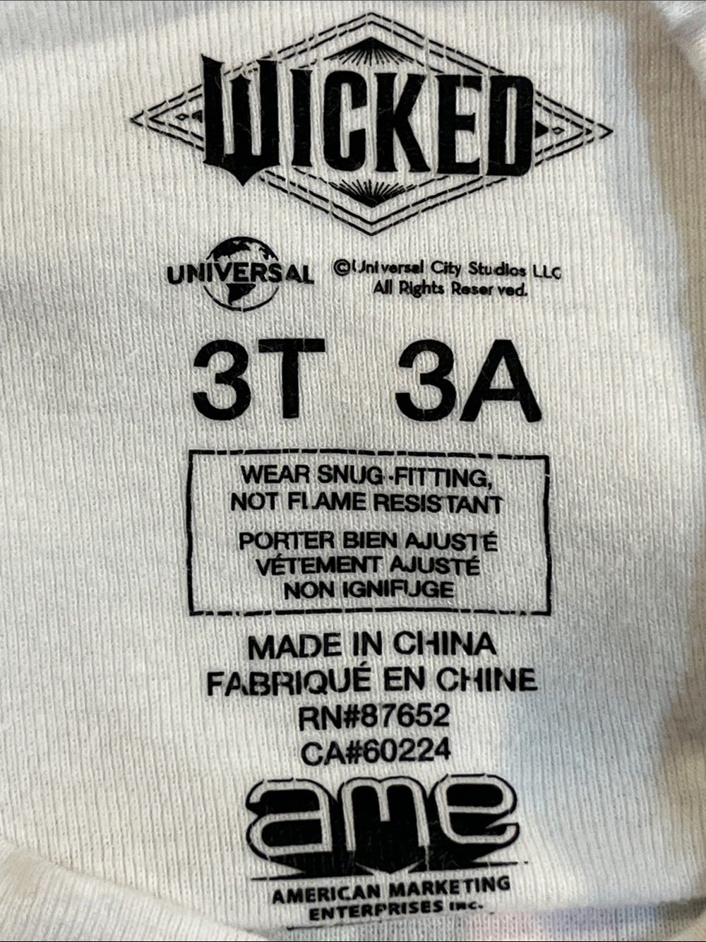 Girls White 'Wicked' Graphic Tee & Black Printed Pajama Set - Picture 3 of 4